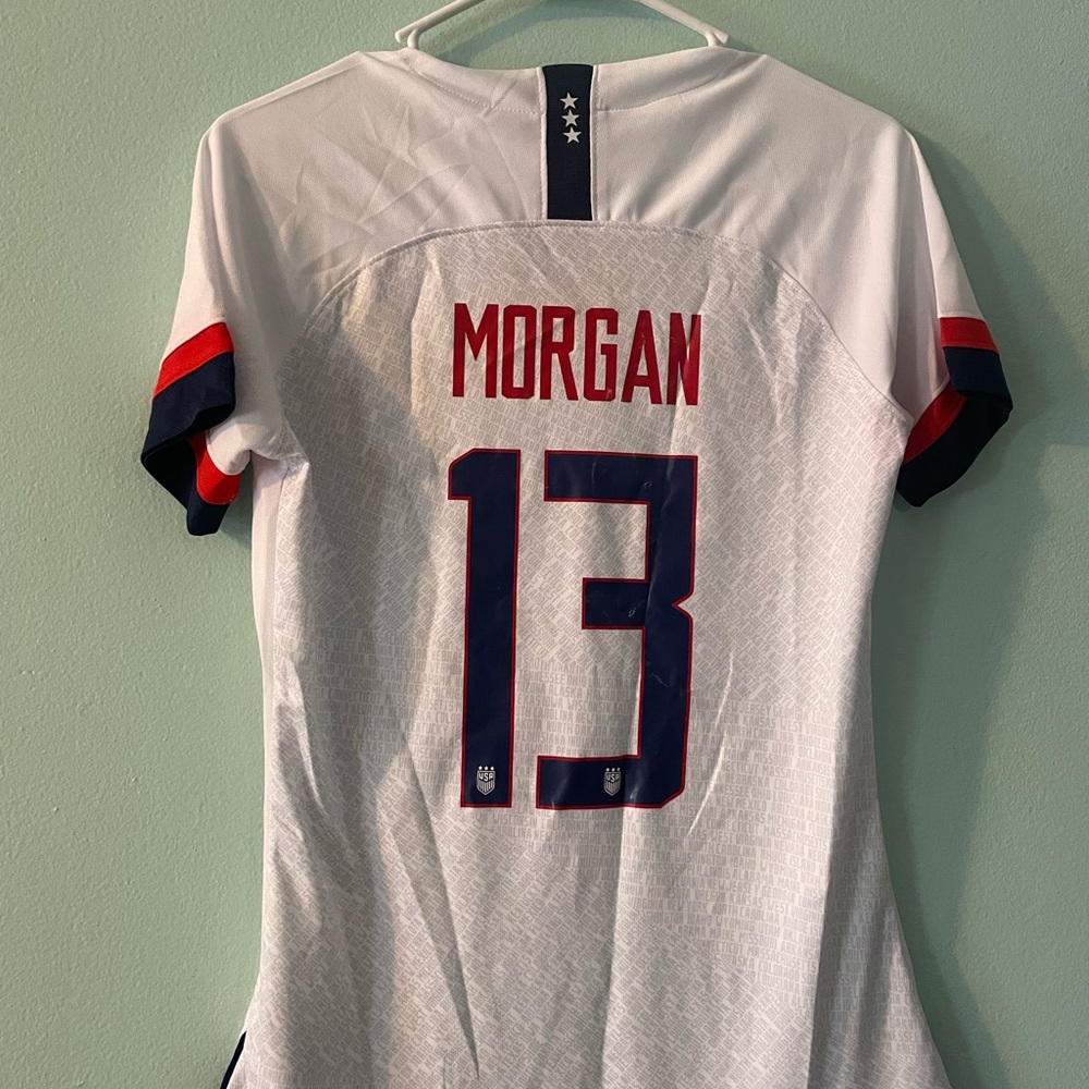 Alex Morgan USA Soccer Jersey Size Large Nike Dri-Fit Olympics 13 White